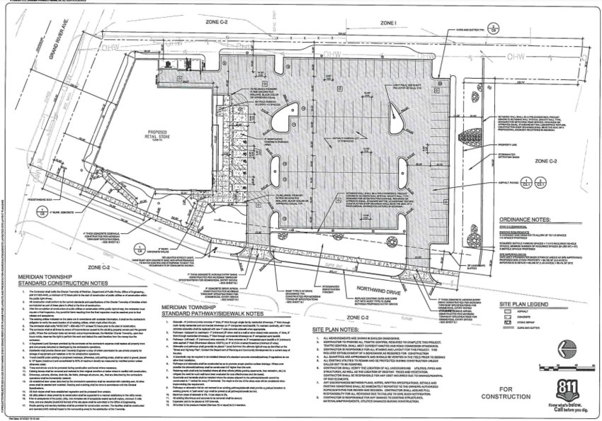 Blueprints filed in Meridian Township records show plans for a new Trader Joe's.